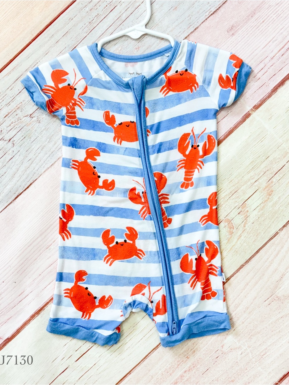 Little Sleepies "Crustacean Crew" Shorty Zippy Pajamas Size 6-12 Months